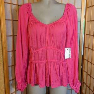 🆕 Nine West hot pink top, XL. NEW with tags